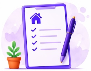 Illustratie van een checklist voor het opzeggen van de huur