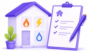 Illustration of home utilities for meter readings