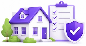 Illustration of insurance policies for a new home